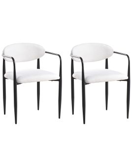 FELTHORPE Fabric Dining Chairs - Set of 2 - Off White