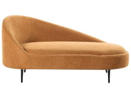 VARLEAS Left Hand Fabric Chaise Lounge Orange