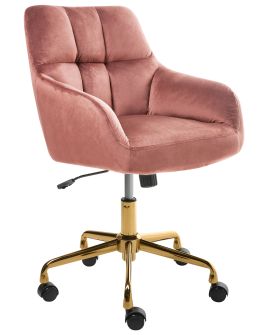 KELMERSLEY Velvet Office Desk Chair - Pink