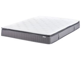 SAMREST Gel Memory Foam Pocket Spring Mattress Medium 180 x 200cm Super Kingsize - White with Grey