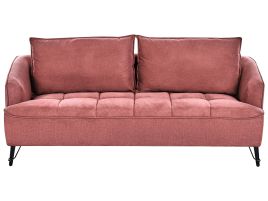3 Seater Fabric Sofa Burgundy HOBRO