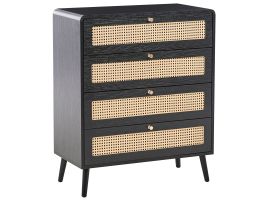 LUMINARA Black Chest of Drawers - Medium-sized, 4 Drawers