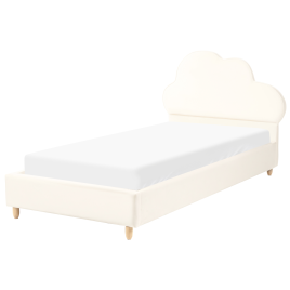 VAREN Single Velvet Kids Bed - Light Beige