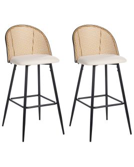 Set of 2 Bar Chairs CORNELL Metal Black