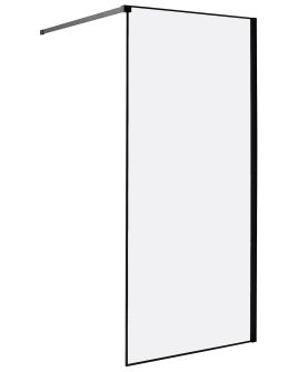 Shower Screen WASPAM 90 x 190 cm Black