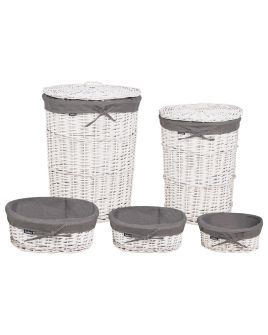 Set of 5 Willow Baskets Grey VAKARI