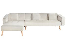 Corner Sofabed - VADOVIA Right Hand Facing Velvet Beige