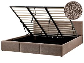 BOUESS Ottoman Bed Boucle 180 x 200 cm (EU Super King) Taupe