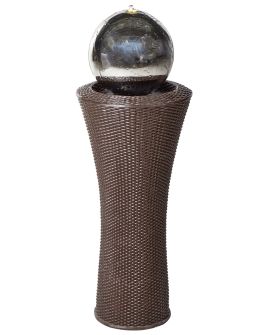 Garden Water Feature with LED Brown ZENYATTA