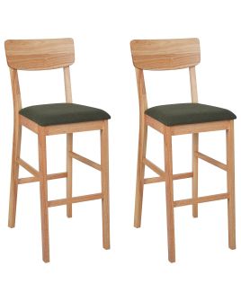 Set of 2 Bar Chairs AMBLER Light Brown
