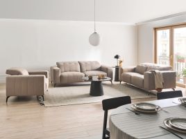 BANUXA Vegan Leather 6 Seater Sofa Sets - Taupe