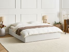 DRAVENTO Super Kingsize Ottoman Fabric Bedframe without Headboard - Beige