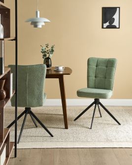 DAXUFA Boucle Dining Chairs Set of 2 - Light Green