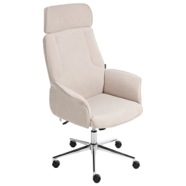 HARVELLE Velvet Office Chair - Light Beige
