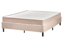 OCUNTESS Bed without Headboard Fabric 160 x 200 cm (EU King Size) Beige