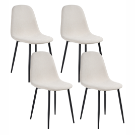 DORLEIGH Fabric Dining Chair Set of 4 - Light Beige