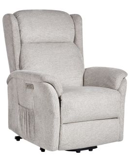 Electric Recliner Chair ELEGY Fabric Light Grey