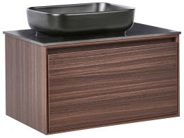 ARRINGFORD Wall Mounted Vanity Unit with Basin - Dark Brown