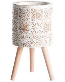 KARIOTSS Elevated Plant Pot Ceramic 36 cm Off-White