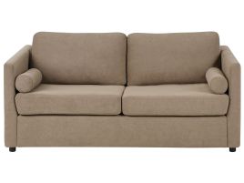 2 Seater Sofabed - BERGEN Polyester Brown