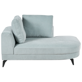 NORALITH Chenille Left Hand Chaise Longue - Light Blue