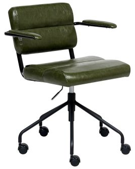 KENDALWICK Faux Leather Office Desk Chair - Green