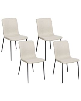 Set of 4 Dining Chairs GLENDIVE Light Beige