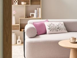 PADUXA Cotton Decorative Cushions Floral Pattern Set of 2 - White