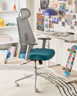 KAYARO Mesh Office Chair - Grey and Teal