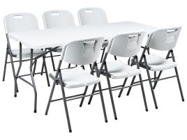FARNMERE Garden Dining Set 6 Seater - White