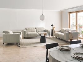 BANUXA Vegan Leather 6 Seater Sofa Sets - Beige