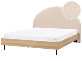 SLAGELSE Bed Boucle 180 x 200 cm (EU Super King) Beige