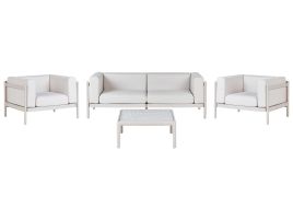 Garden Lounge Set with Table 4 Seater FERRETTI Light Beige
