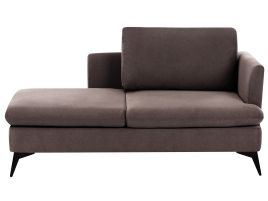 SIZVOE Right Hand Fabric Chaise Lounge Brown