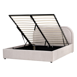 DUILLEN Double Fabric Ottoman Storage Bedframe - Beige