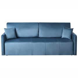 EGGELLA Velvet 3 Seater Sofa Bed - Blue