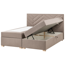 ERYND Super Kingsize Fabric Divan Bed with Storage - Taupe