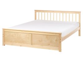 OLEA Bedframe Wood 160 x 200cm EU Kingsize Bed Light Wood