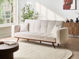 SAGEXI Boucle Fabirc 3 Seater Sofabed - Off White