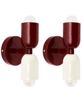 EASTMEREFORD Metal Set of Wall Lamps - Red