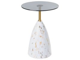 COTSMEREFORD Side Table Tempered Glass - White