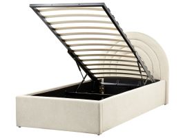 ANNEA Fabric EU Single Size Ottoman Bedframe Beige
