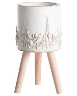 PREZEWA Elevated Plant Pot Ceramic 23 cm Off-White