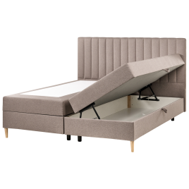 ASERA Super Kingsize Fabric Divan Bed with Storage - Taupe
