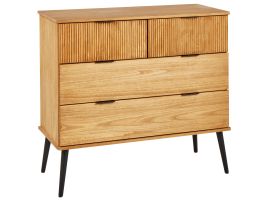 TANVI Oak Finish Chest of Drawers - Medium-sized, 4 Drawers
