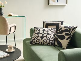 PATAXI Cotton Decorative Cushions Abstract Pattern Set of 3 - Beige