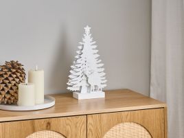 FEMARIA LED Indoor Christmas Trees Reindeer Decoration with Lights - White