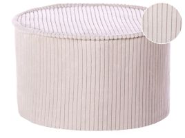 Velvet Pouffe 40 x 25 cm Light Beige ZIKRIA
