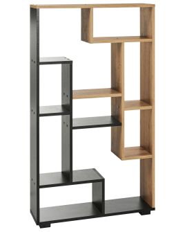 Bookcase ALMA 122 cm Brown/ Black