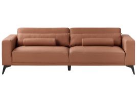 3 Seater Faux Leather Sofa Brown ANGE